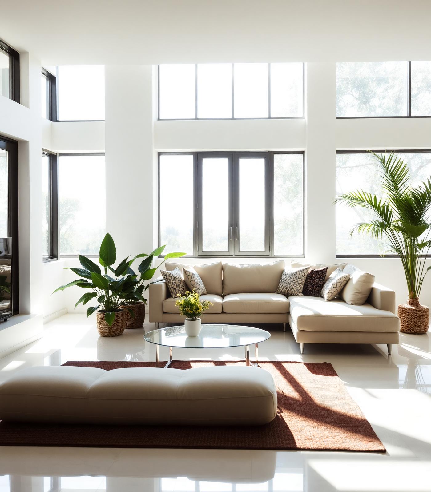 Bright, freshly cleaned modern living room